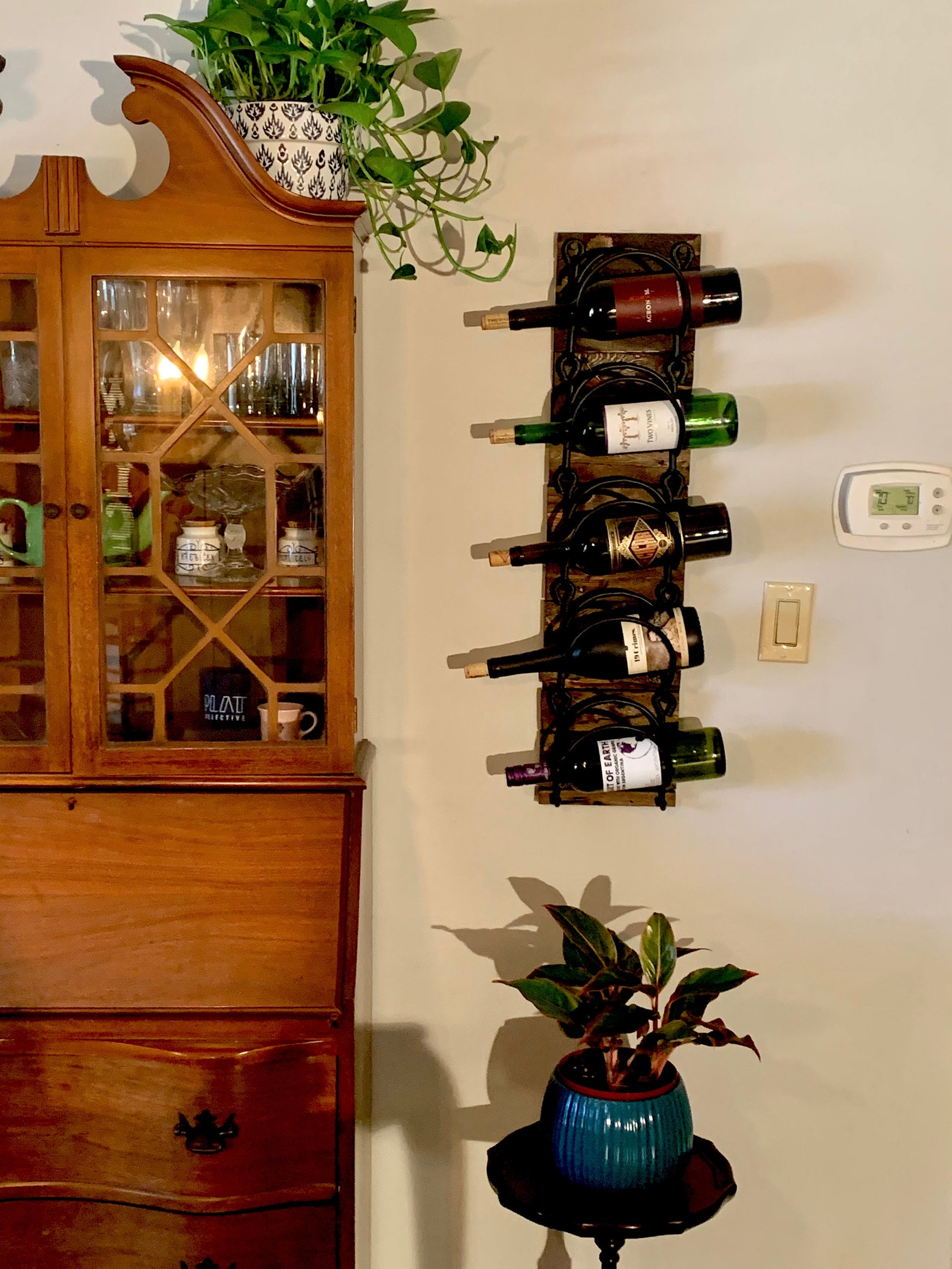 FarmhouseStyle Wine Rack Rustic Wine Bottle Display Etsy