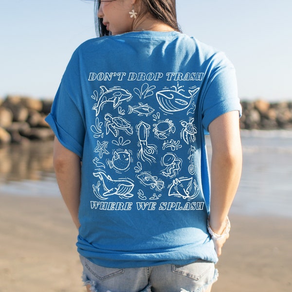 Ecology Shirt Ocean Inspired Style Beachy Shirt Whale Shark Ocean Animal Shirt Ocean Inspired Earth Day Shirt Summer Tshirt Beach Tshirt