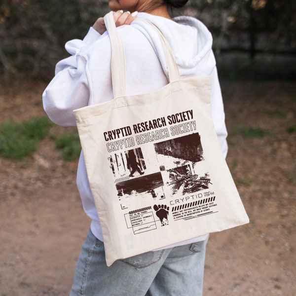 Cryptidcore Cool Tote Bag Cryptids Totebag College Tote Bag Mothman Moth Tote Weirdcore Wendigo Alternative Clothing Cyber Y2k Big Foot