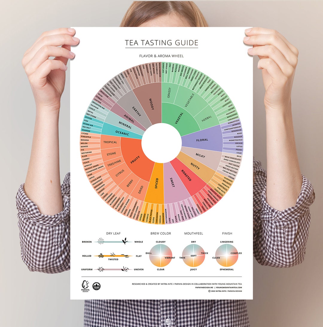 Tea Tasting Guide Poster PDF Tea Flavor Wheel Tea Tasting Etsy UK