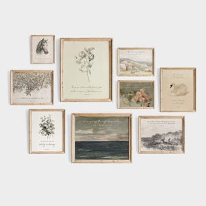Muurdecoratie met Bijbelteksten, printbare bundel, christelijke decoratie, vintage, print met Bijbelvers, digitaal, christelijk, digitale download