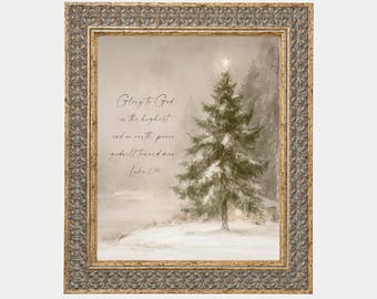 Glory to God Wall Art Print,  Nativity, Birth of Jesus, Poster, Modern, Religious Prints, Bethlehem, Faith Decor, Family