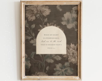 Lead Me Psalm Wall Art, Christian Prints, Scripture, Bible Verse Artwork, Moody Floral,  Frame and Canvas, Jesus, Decor,  Gift