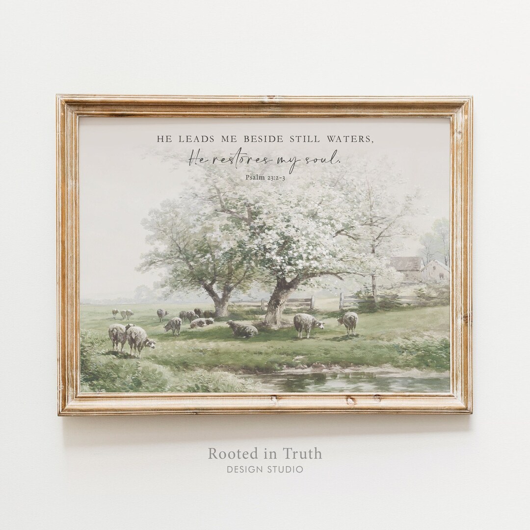 Psalm 23 Scripture Wall Art Printable Bible Verse Quote Christian Psalm 23 Scripture Wall Art Printable Bible Verse Quote Christian