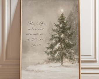 Glory to God Wall Art Print,  Nativity, Birth of Jesus, Poster, Modern, Religious Prints, Bethlehem, Faith Decor, Family