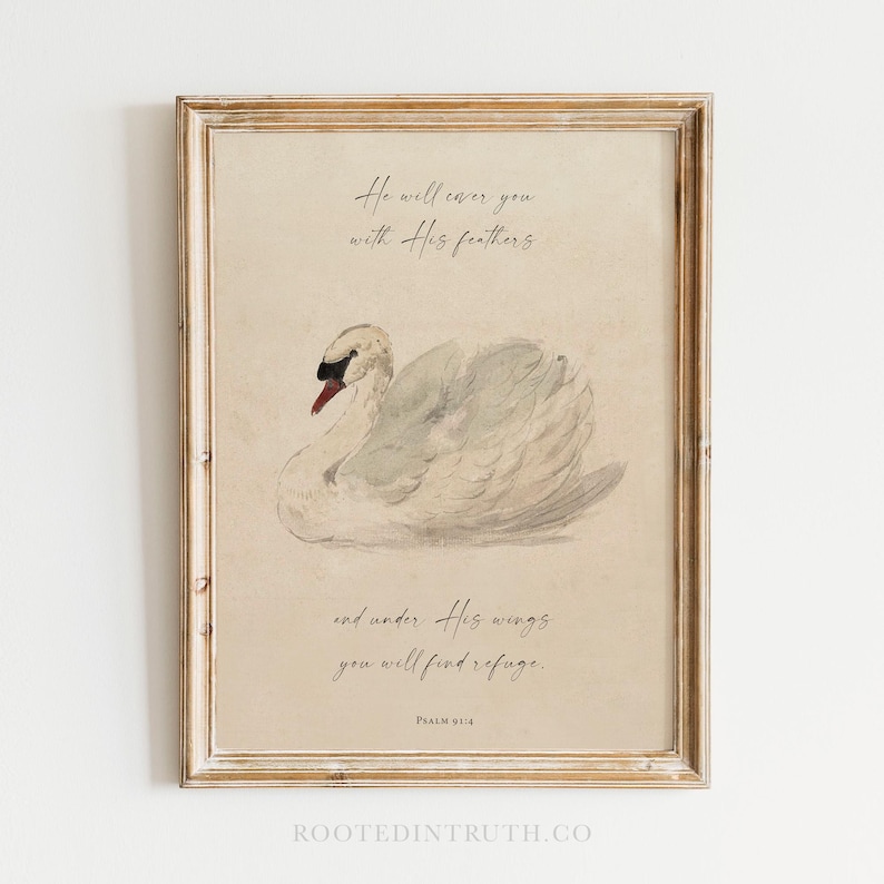 a picture of a white swan with a quote on it