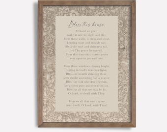 House Blessing Christian Wall Art, Family Home Decor, Religious Artwork, Scripture Prints, New House, Jesus, Framed, Canvas