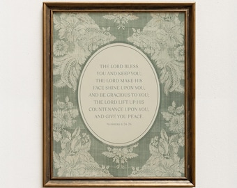 Bless and Keep You, Christian Wall Art, Religious Artwork, Pastor, Housewarming Gift, Scripture Prints, Morris, Dining Room, Jesus