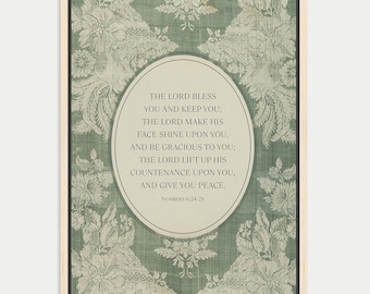 Bless and Keep You, Christian Wall Art, Religious Artwork, Pastor, Housewarming Gift, Scripture Prints, Morris, Dining Room, Jesus