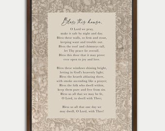 House Blessing Christian Wall Art, Family Home Decor, Religious Artwork, Scripture Prints, New House, Jesus, Framed, Canvas