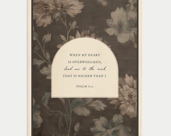 Lead Me Psalm Wall Art, Christian Prints, Scripture, Bible Verse Artwork, Moody Floral,  Frame and Canvas, Jesus, Decor,  Gift