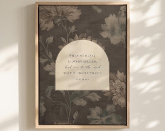 Lead Me Psalm Wall Art, Christian Prints, Scripture, Bible Verse Artwork, Moody Floral,  Frame and Canvas, Jesus, Decor,  Gift