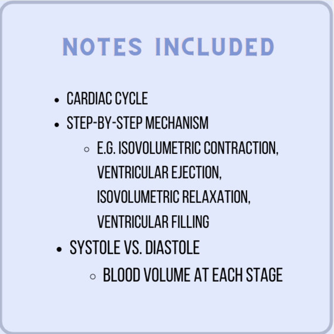 Anatomy and Physiology Cardiac Cycle Notes Steps of the - Etsy UK
