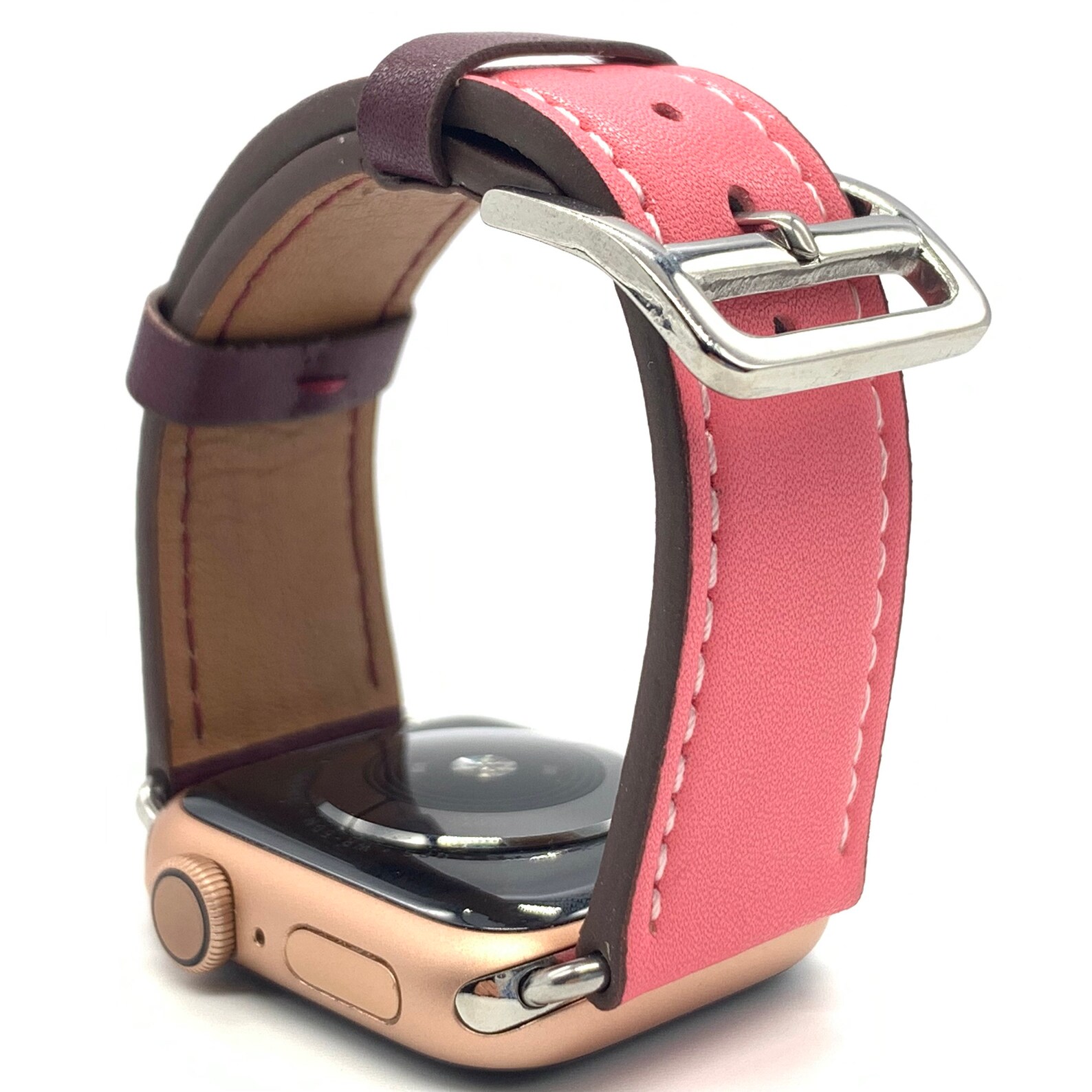 Leather Hot Pink/Plum Strap for Apple Watch Band 42mm/44mm | Etsy