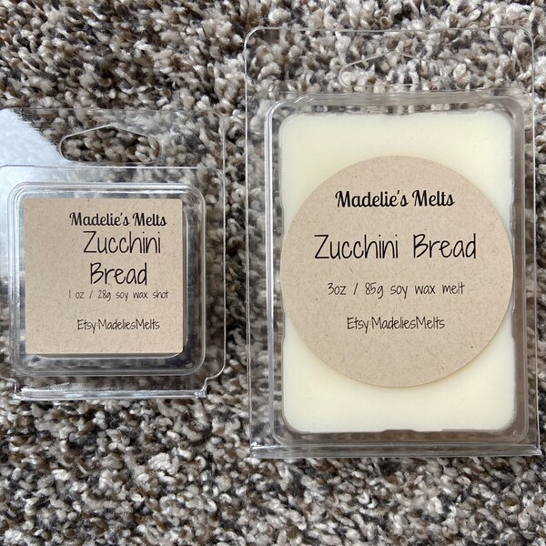 Zucchini Bread ~ Highly Scented 100% All Natural Soy Wax Melts