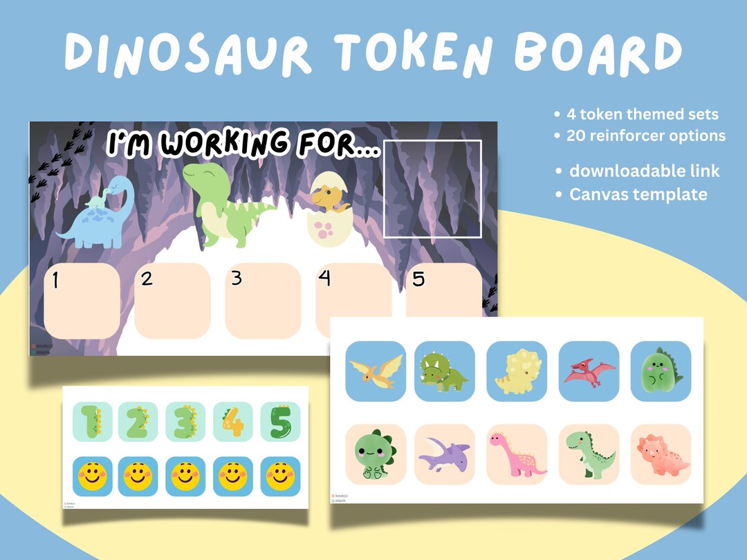 Dinosaur TOKEN BOARD || ABA Positive Reinforcement Resource - Etsy