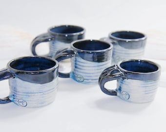 Handcrafted Mini Whale Tail Mug - Ocean Inspired Stoneware Espresso Cup