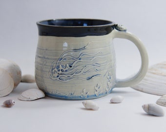 Handmade Ceramic Blue Under The Sea Mug