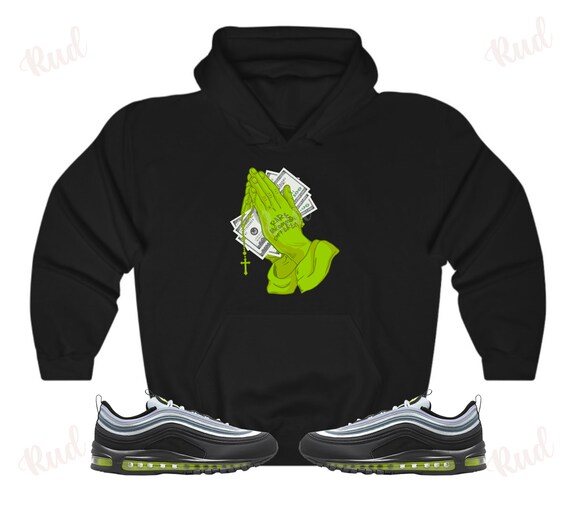 RUD Hand Hoodie to Match Air Max 97 Neon air Max 97 Neon Hoodie Air Max 97 Neon Sneaker Hoodie Etsy