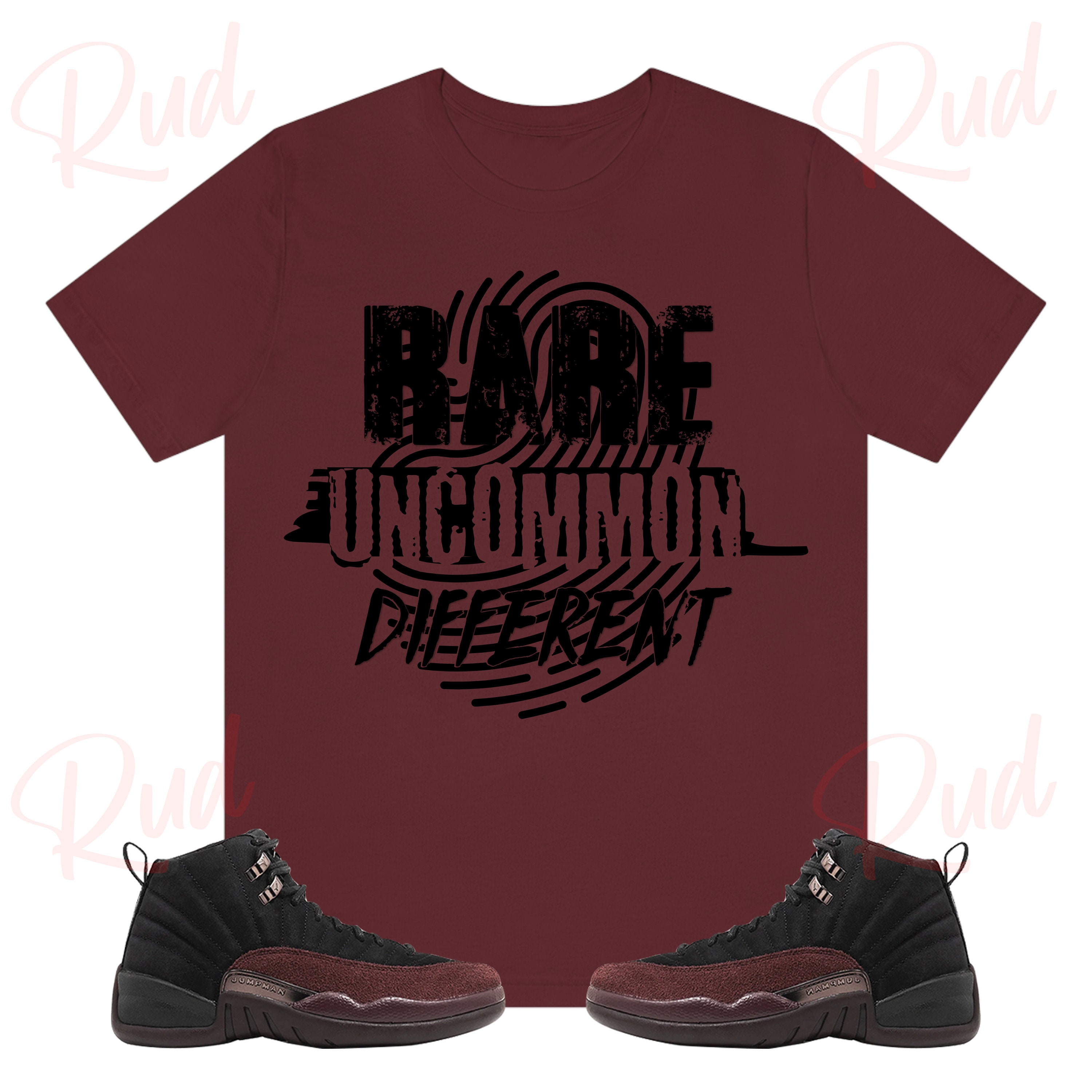 RUD Shirt to Match Jordan Retro 12 Black and Burgundy Crush A Ma Maniere Jordan 12 Black and Burgundy 12s Shirts Etsy