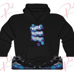 Rud Puzzles Hoodie to Match Jordan 8 Aqua, Retro 8 Aqua Hoodie, Aqua 8s Sneaker Hoodie