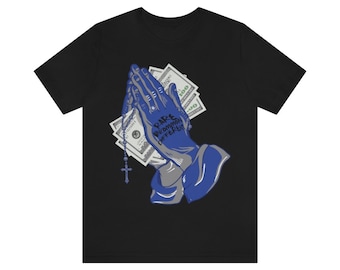 Black Shirt Rud Hand Shirt to Match Yeezy 350 Dazzling Blue, Yeezy 350 Dazzling Blue Shirt, Yeezy 350 Dazzling Blue Sneaker Tee