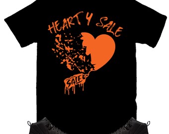 Heart for Sale Shirt to Match Jordan Retro 12 Brilliant Orange, Retro 12 Brilliant Orange Shirt, Retro 12 Brilliant Orange Sneaker Shirt
