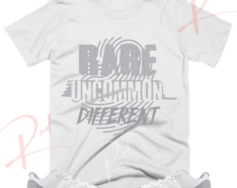 Rare Uncommon Different Shirt to Match Jordan Retro 11 Cement Grey, Retro 11 Cement Grey Shirt, Retro 11 Cement Grey Sneaker Tee
