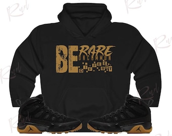 Sudadera con capucha Be RUD a juego con Jordan Retro 9 en negro y goma clara, sudadera con capucha Retro 9 en negro y goma clara, sudadera con capucha negra y goma clara para zapatillas