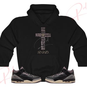 Shoe Dripping Hoodie to Match Retro 3 A Ma Maniere Black Violet Ore Jordan 3 A Ma Maniere Black Violet Ore Hoodie Retro 3s Hoodie Etsy