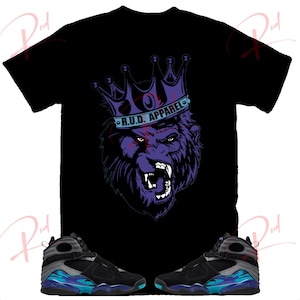 Lion Gorila Shirt to Match Jordan 8 Aqua, Retro 8 Aqua Shirt, Aqua 8s Sneaker Tee