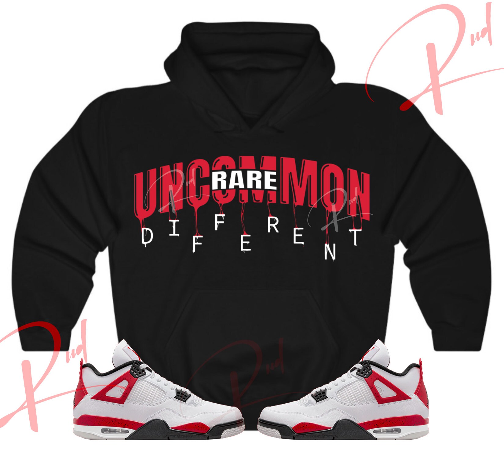 Red Drip Hoodie Etsy