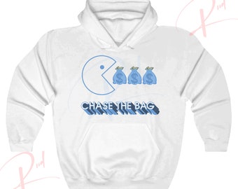 Chase the Bag Hoodie to Match Jordan 1 Bleached Denim, Retro 1 Bleached Denim Hoodie, Bleached Denim 1s Sneaker Hoodie
