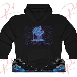 Rud Cubes Hoodie to Match Jordan 8 Aqua, Retro 8 Aqua Hoodie, Aqua 8s Sneaker Hoodie
