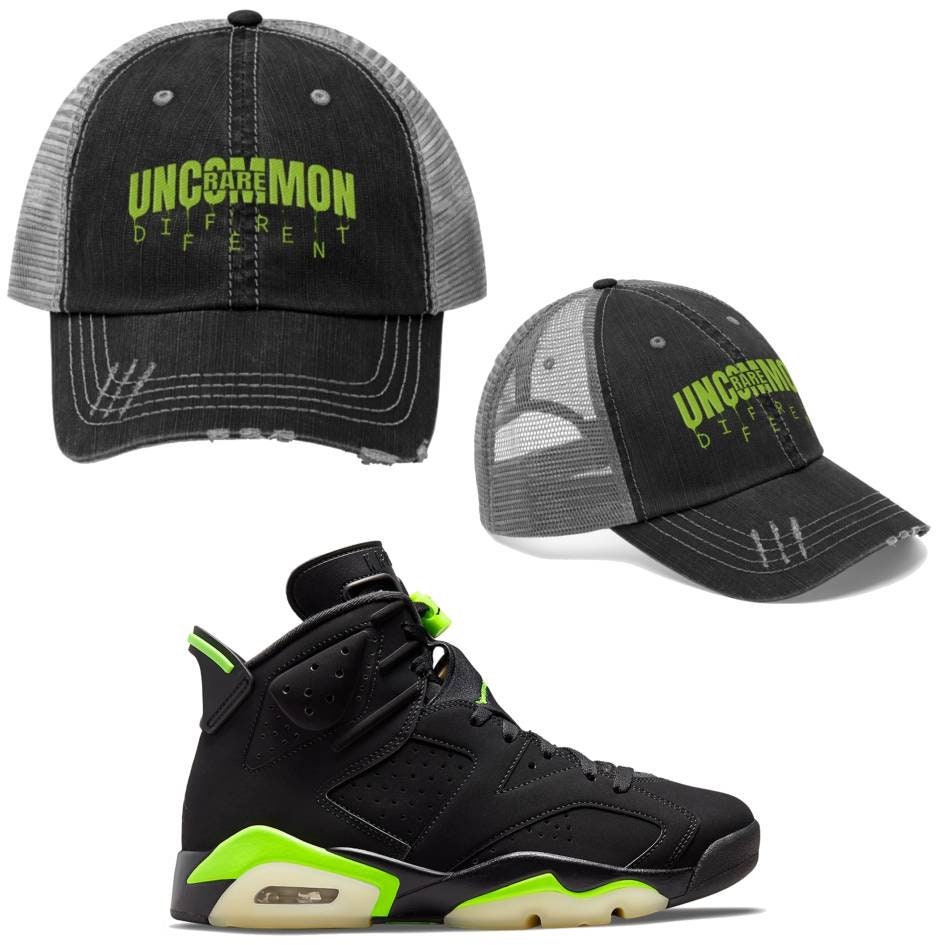 hat to match jordan 6 electric green
