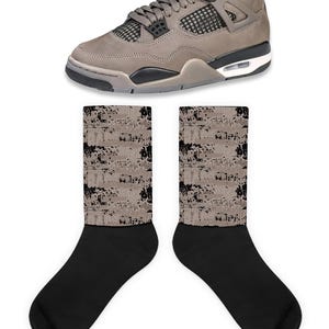 Scramble Socks to Match Jordan 4 Cavestone, Retro 4 Cavestone Socks, Cavestone 4s Sneaker Socks