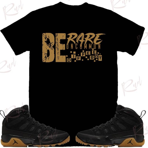 Be RUD Shirt to Match Jordan Retro 9 Black and Light Gum, Retro 9 Black and Light Gum Shirt, Black and Light Gum Sneaker Tee