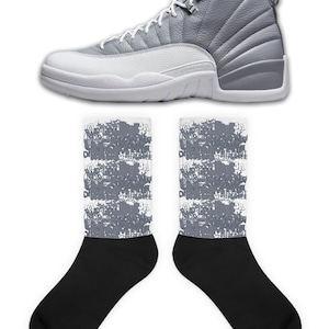 Scramble Socks to Match Jordan Retro 12 Stealth ,Retro 12 Stealth Socks, Retro 12 Stealth Sneaker Socks