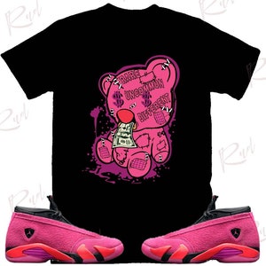 Teddy Bear Shirt to Match Jordan Retro 14 Bold Pink, Retro 14 Bold Pink Shirt, Bold Pink Sneaker Tee