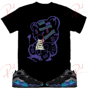 Rud Teddy Shirt to Match Jordan 8 Aqua, Retro 8 Aqua Shirt, Aqua 8s Sneaker Tee