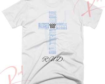 Blessed Cross Shirt to Match Jordan 1 Bleached Denim, Retro 1 Bleached Denim Shirt, Bleached Denim 1s Sneaker Tee