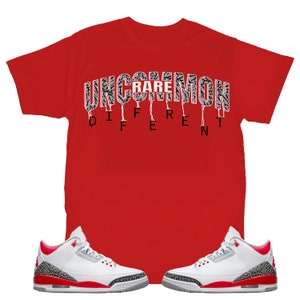 RUD Drip Shirt to Match Jordan Retro 3 Fire Red, Retro 3 Fire Red Shirt, Jordan 3 Fire Red Sneaker Tee