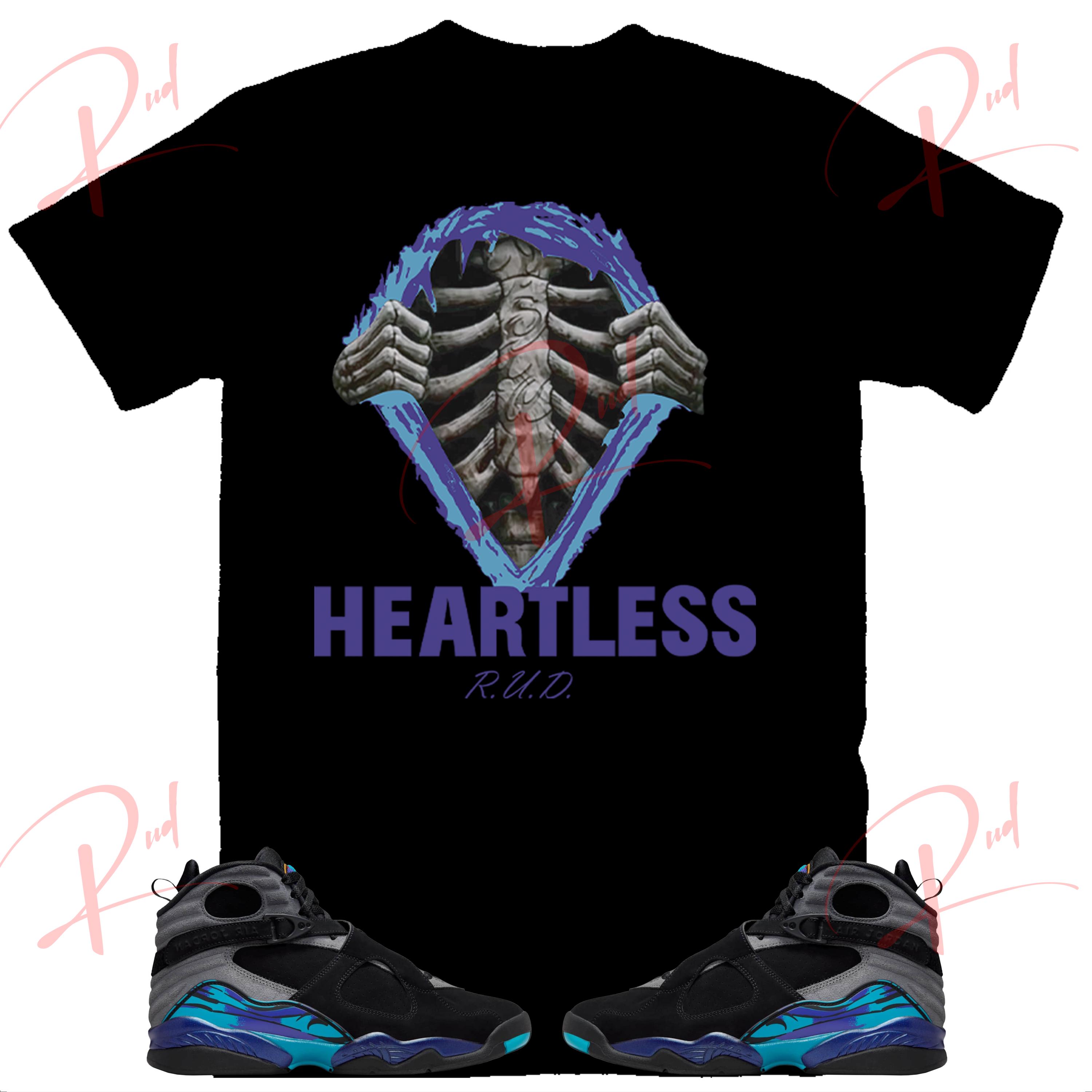 Heartless Shirt to Match Jordan 8 Aqua, Retro 8 Aqua Shirt, Aqua