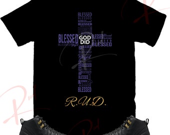 God Did Shirt to Match Retro 12 Field Purple Taxi, Jordan 12 Field Purple Taxi Shirt, Retro 12 Field Purple Taxi Sneaker Shirt