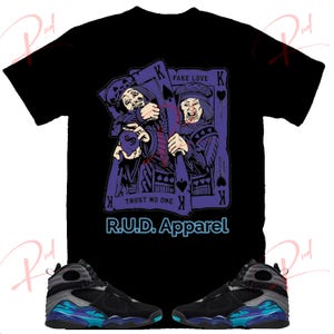 Fake Love Shirt to Match Jordan 8 Aqua, Retro 8 Aqua Shirt, Aqua 8s Sneaker Tee