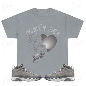 Heart 4 Sale Shirt to Match Jordan 9 Cool Grey, Retro 9 Cool Grey Shirt