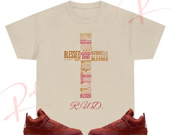 Camiseta Blessed Cross para combinar con la camiseta de deporte Retro 4 Brick by Brick y Jordan 4 Brick by Brick