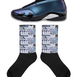 Socken passend zu Retro 14 Love Letter, Jordan 14 Love Letter Socken, Love Letter Sneaker Socken