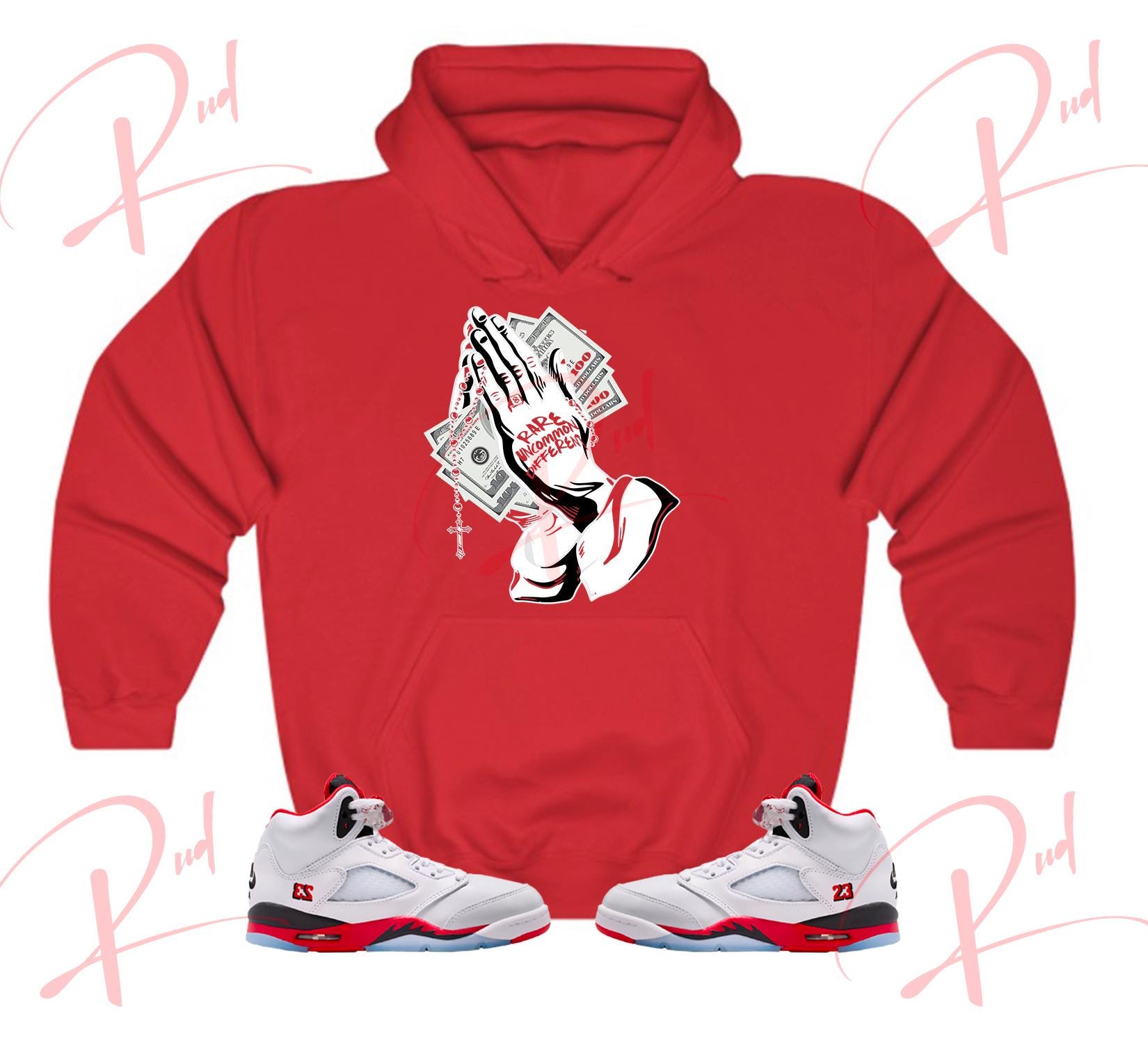 jordan 5 fire red hoodie