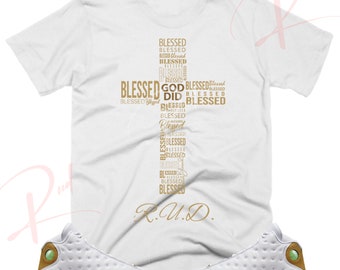 Blessed Cross Shirt to match Retro 13 Wheat, Jordan 13 Wheat Shirt, Retro 13 Wheat Tee